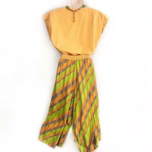 VTG Electric Company Orange/Green 2-Piece Culotte Set Sz S - Picture 4 of 12